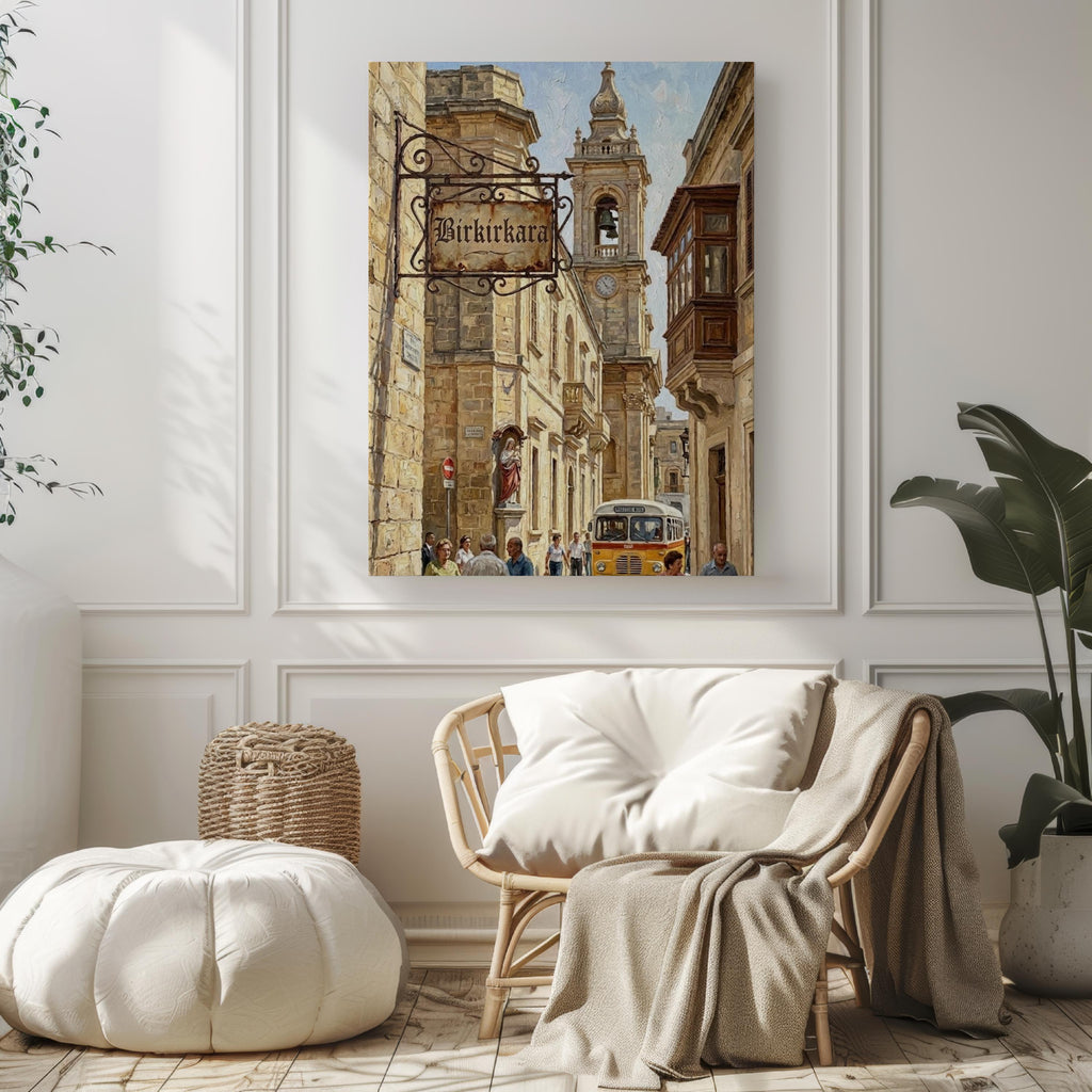 Birkirkara Street Sign Art Print: Malta Cityscape Travel Poster Wall Decor