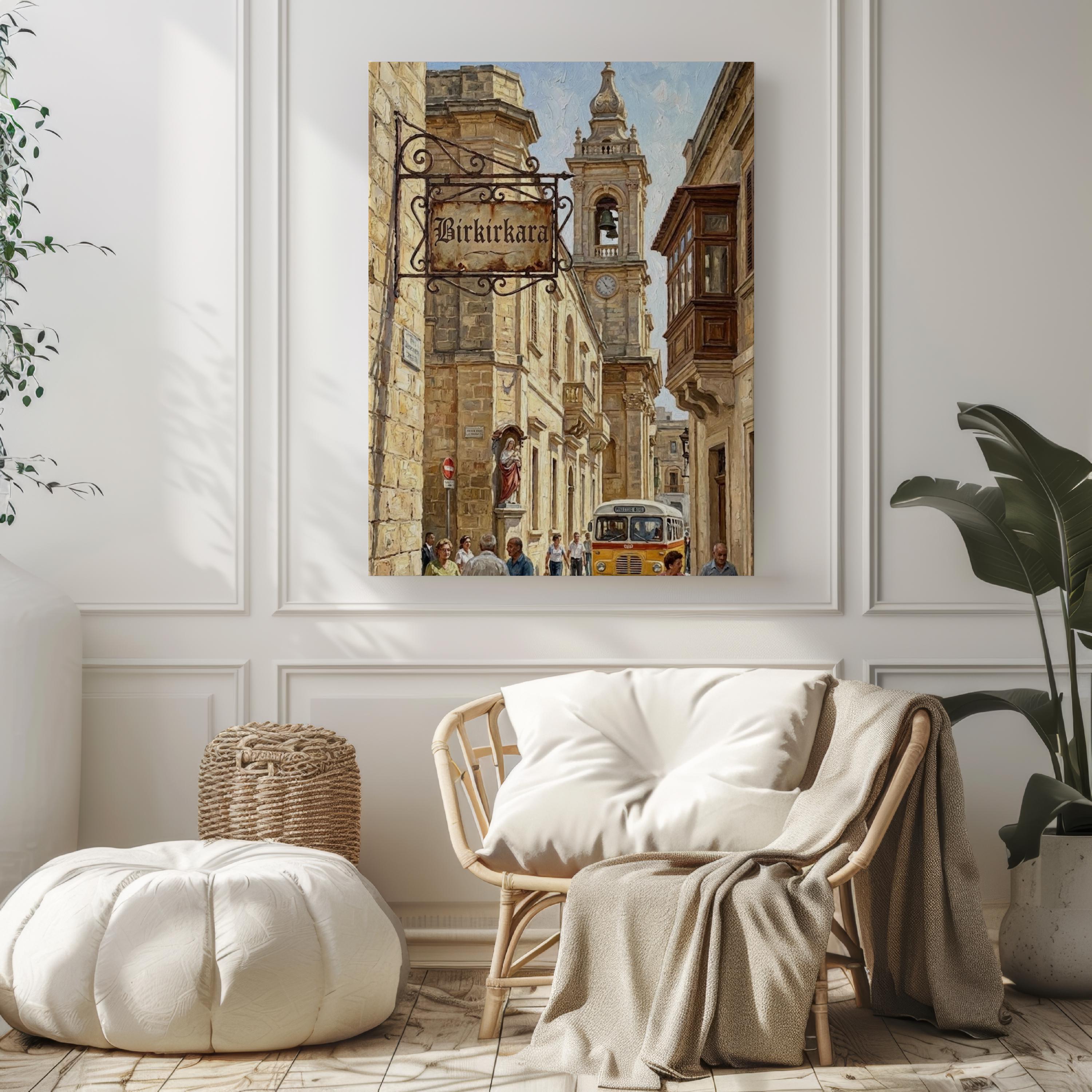 Birkirkara Street Sign Art Print: Malta Cityscape Travel Poster Wall Decor