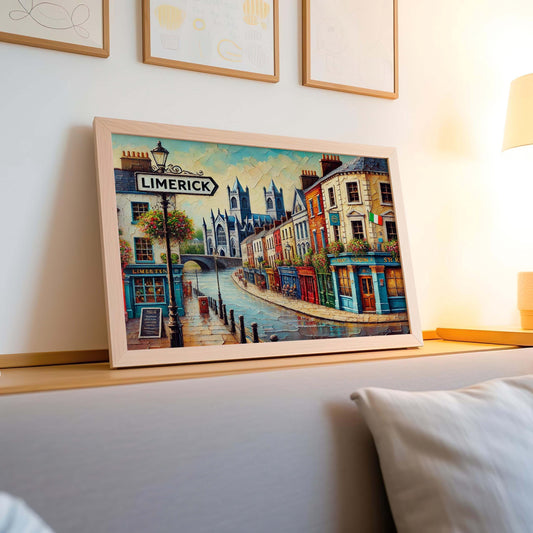 Limerick Art Print - Ireland Travel Poster, City Wall Art, Housewarming Gift, European Artwork, Irish Home Decor, Limerick Wall Decor