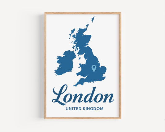 London Wall Art, United Kingdom Print, Town/Burrow/City Map, British Home Decor, Travel Souvenir, London Poster, Gift for Travelers, *Custom