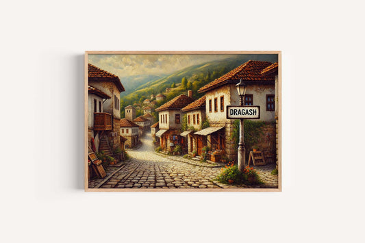Dragash Art Wall Decor, Kosovo City Travel Print, European Poster, Housewarming Gift, Dragash Wall Art, Unique Kosovo Artwork