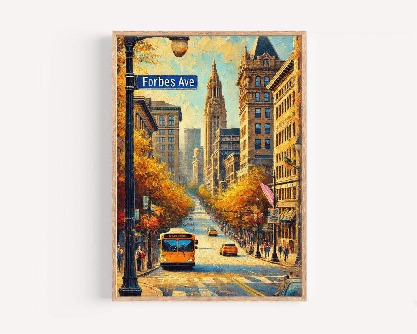 Forbes Avenue Pittsburgh Art Print: Pennsylvania Travel Poster