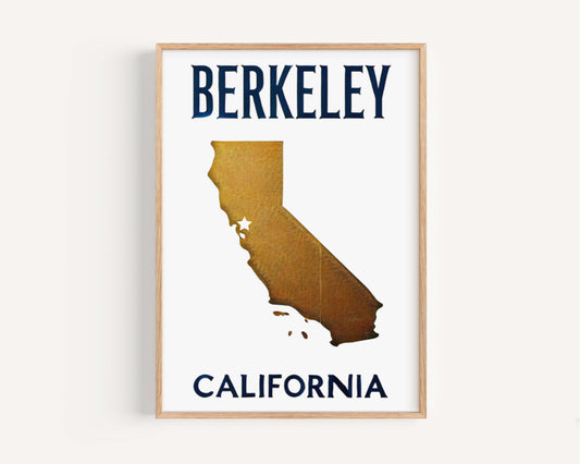Berkeley Print California Wall Art, Travel & College Decor, Housewarming Gift, Cali Poster for Home or Office, Unique California Gift