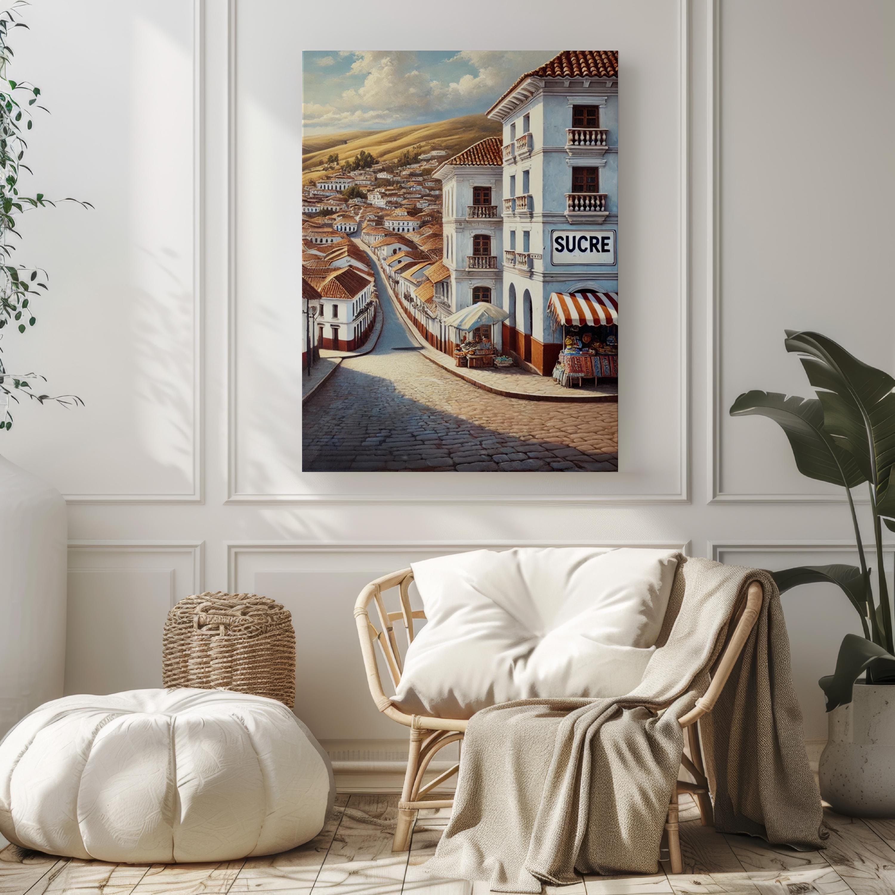 Art Sucre Wall Art Print - Bolivia Travel Poster, South American Decor, Perfect Bolivia Gift & Housewarming Present