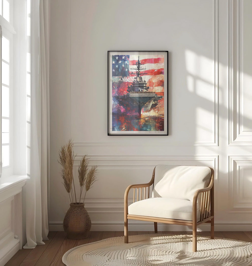 Navy Ship Poster Abstract - United States