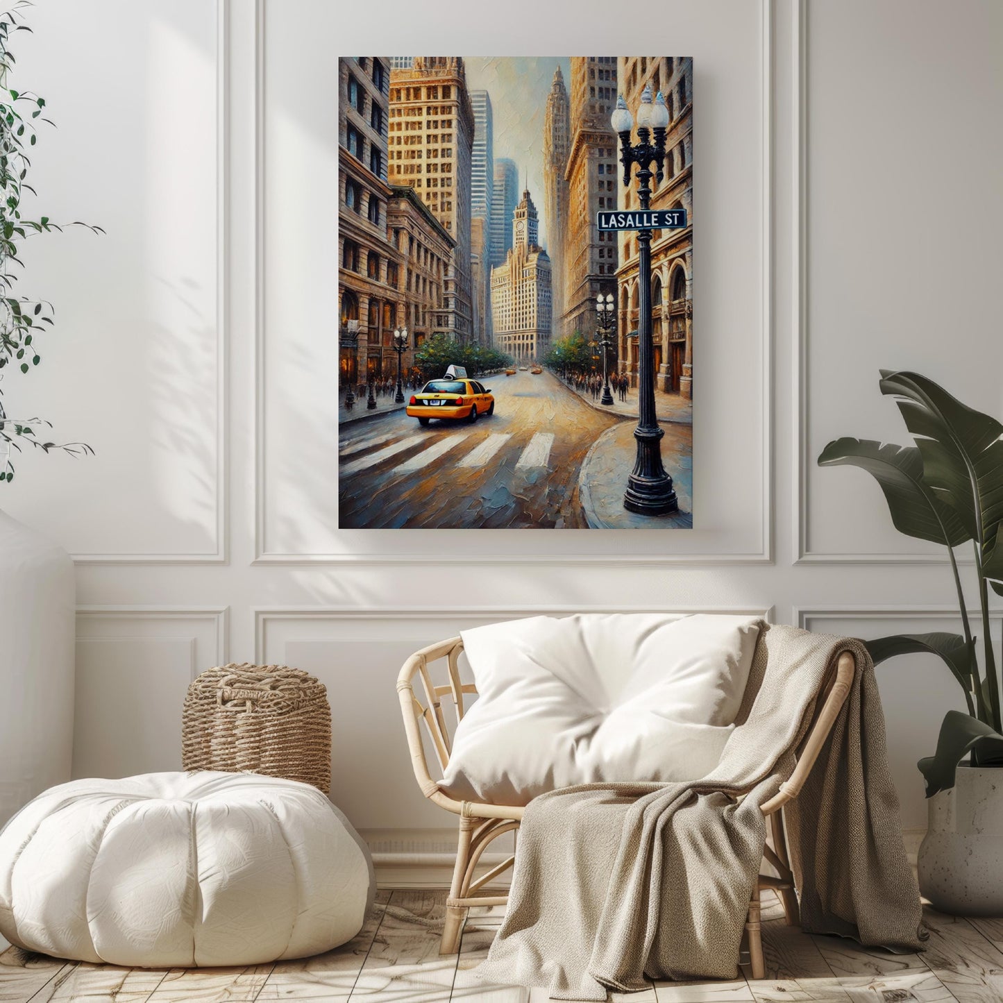 Lasalle Street Wall Art, Chicago Cityscape Print, Illinois Travel Souvenir, Urban Skyline Decor, Framed or Unframed, Gift for Travelers