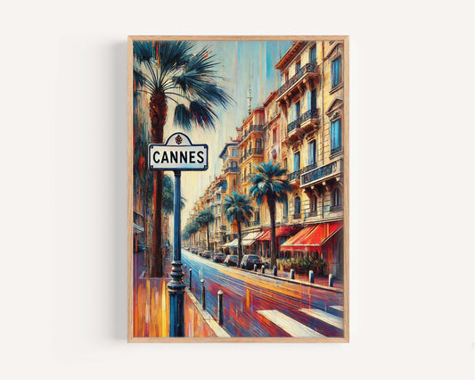 Cannes Art Wall Decor - Vintage French Travel Poster, European Artwork, Housewarming & France Gift Print