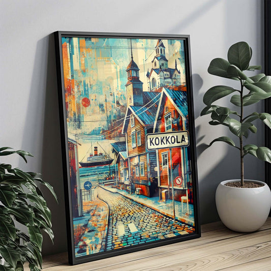 Kokkola Art Wall Print - Finland Travel Poster, Scandinavian Home Decor, European City Map, Housewarming Gift, Kokkola Travel Wall Art
