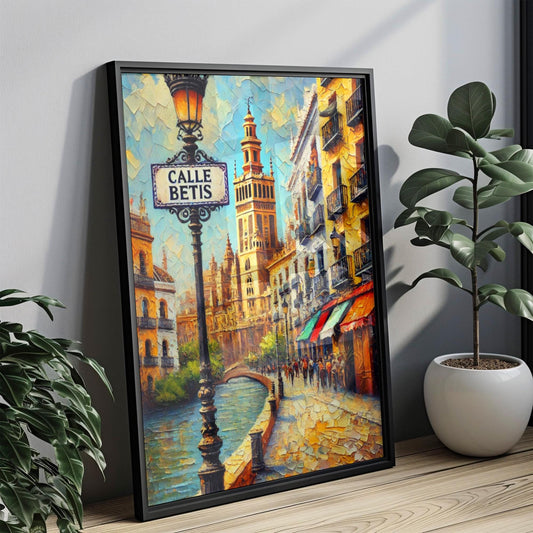 Seville Calle Betis Wall Art Print - Spain Travel Poster, Spanish Decor, Housewarming Gift, Seville Gift, Travel Print, Spain Wall Decor