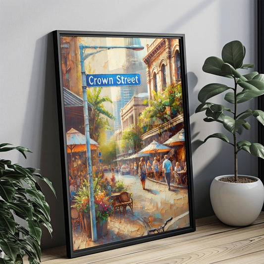 Crown Street Wall Art, Sydney Print, Australia Decor, Travel Poster, Cityscape Gift, Vintage Street Sign, Housewarming, Personalized Artwork