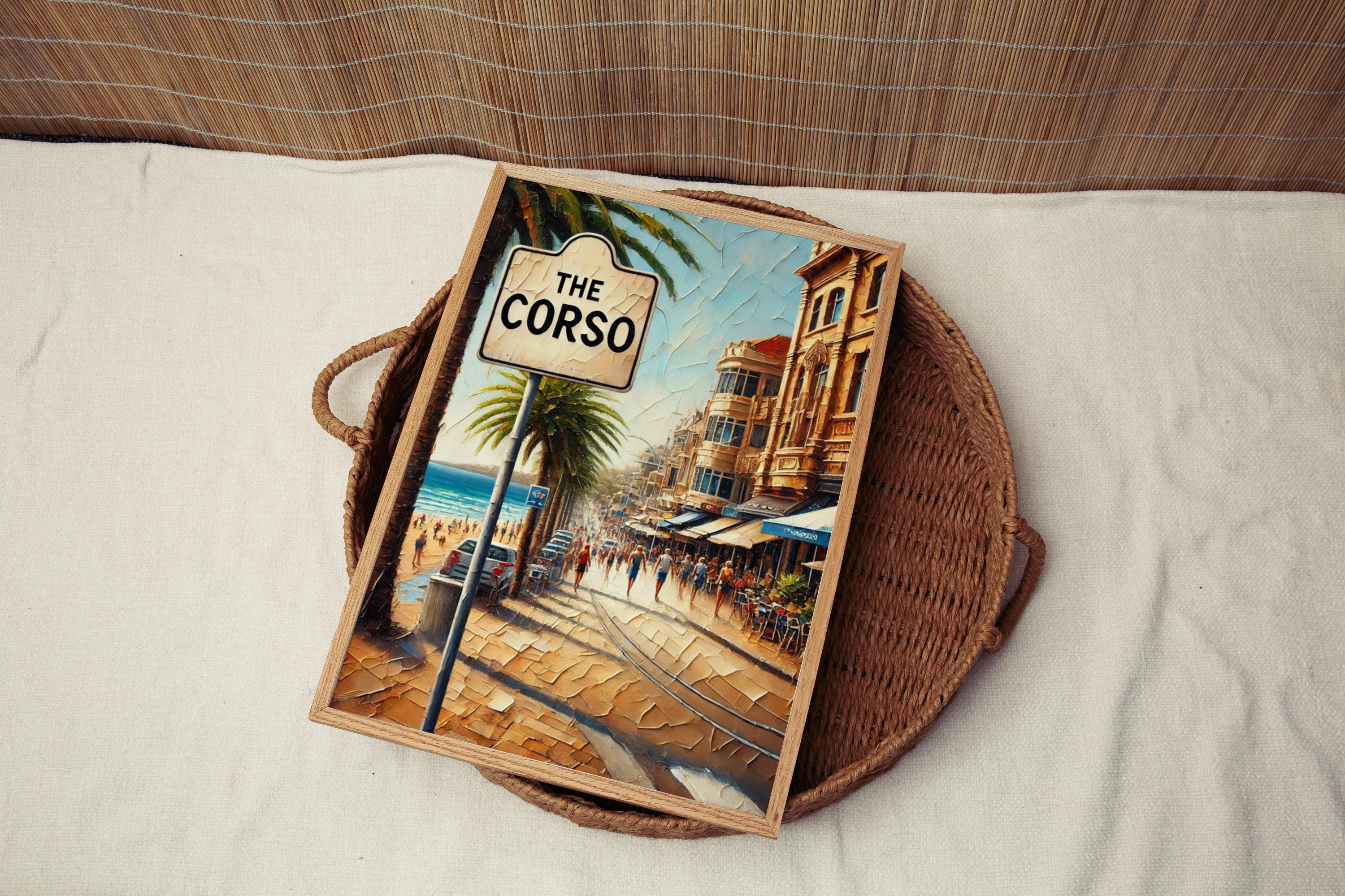 The Corso Wall Art Manly Print Australia Travel Poster Gift Souvenir | Home Decor, Housewarming, Personalized Gift, Street Sign Art