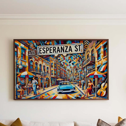 Austin Art Esperanza Street Wall Art, Texas Travel Print, Austin TX Poster, Housewarming Gift, Modern Texas Artwork, Stylish Home Decor