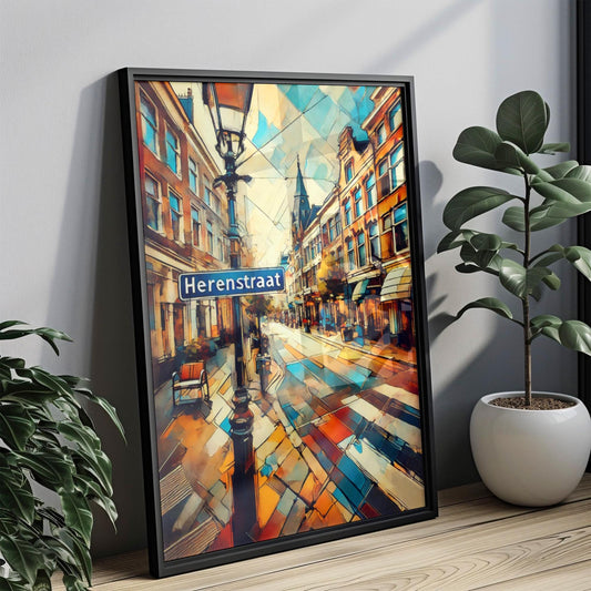 Herenstraat Wall Art: The Hague Travel Print, Netherlands Gift, Housewarming Poster, Dutch Cityscape Home Decor
