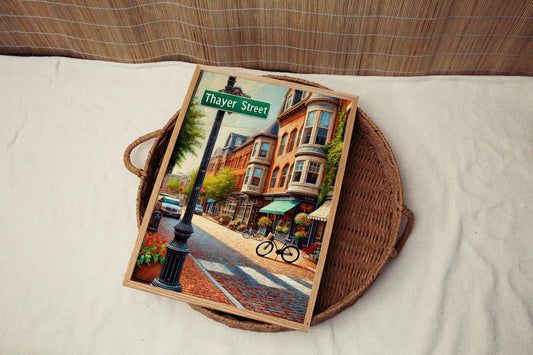 Thayer St Wall Art Providence Print, Rhode Island Travel Poster, Housewarming Gift, Thayer Street Map, Providence City Art Decor