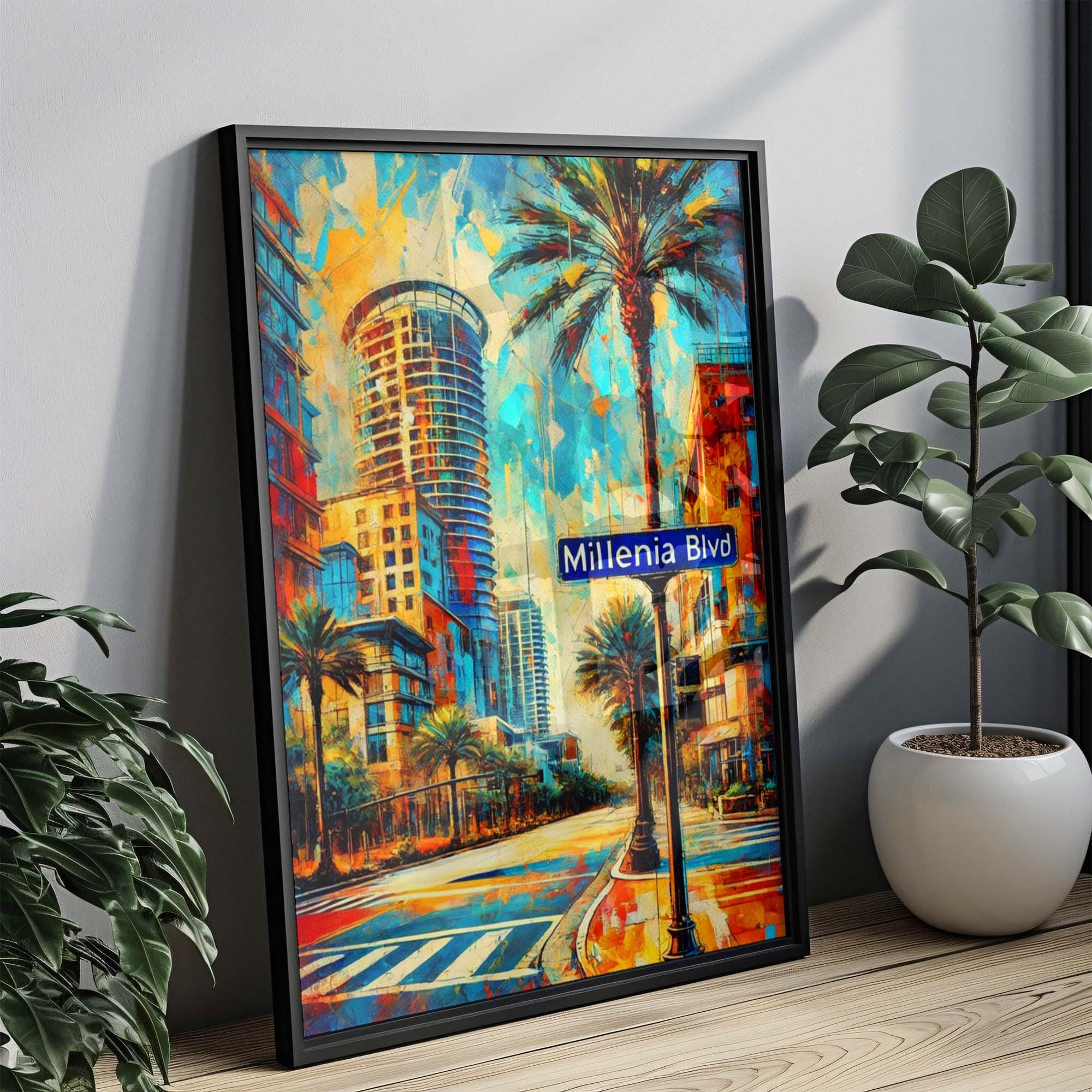 Millenia Boulevard Modern Poster - Orlando, Florida, USA