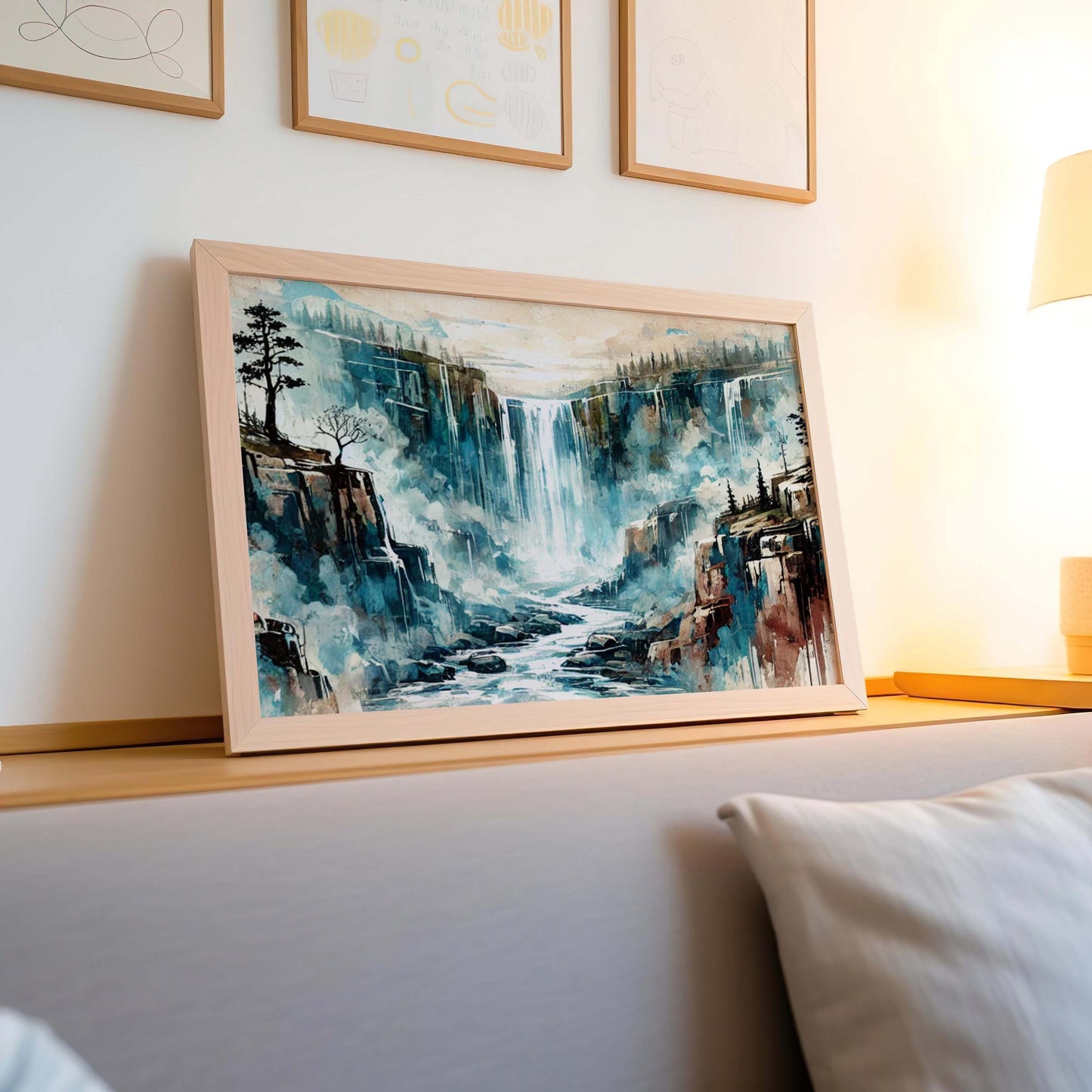 Nature Gift Waterfall Wall Art, Calming Stream Print for Home Decor, Housewarming & New Home, Family Nature Art, Relaxing Natural