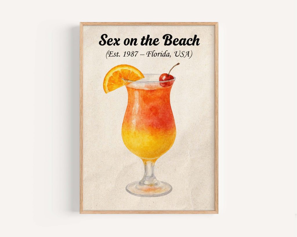 Sex On The Beach Cocktail Wall Art