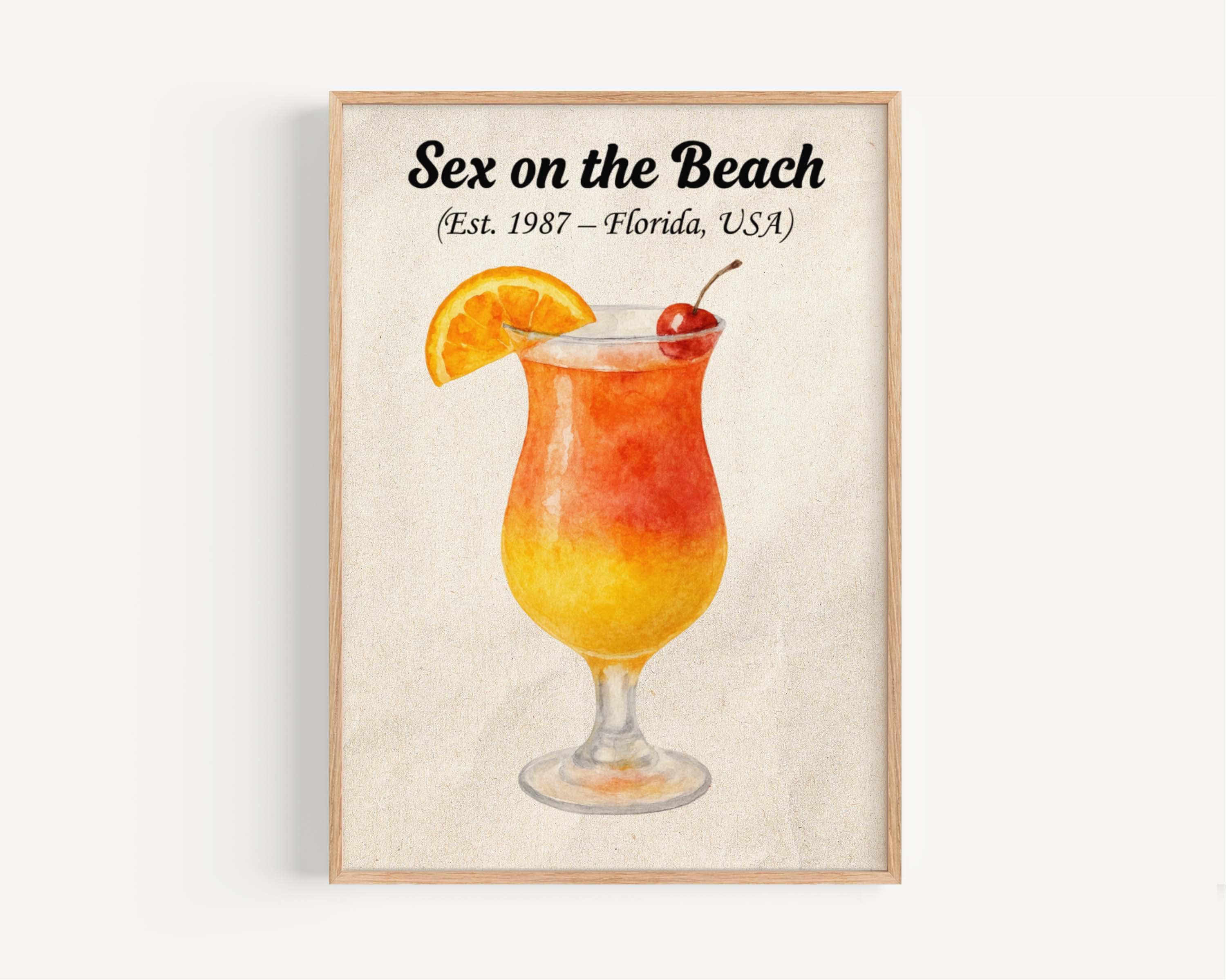 Sex On The Beach Cocktail Wall Art