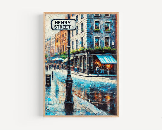 Dublin Henry St Wall Art Print - Travel Poster & Ireland Decor, Housewarming Gift, Dublin Travel Print, Ireland Gift, Dublin City Art