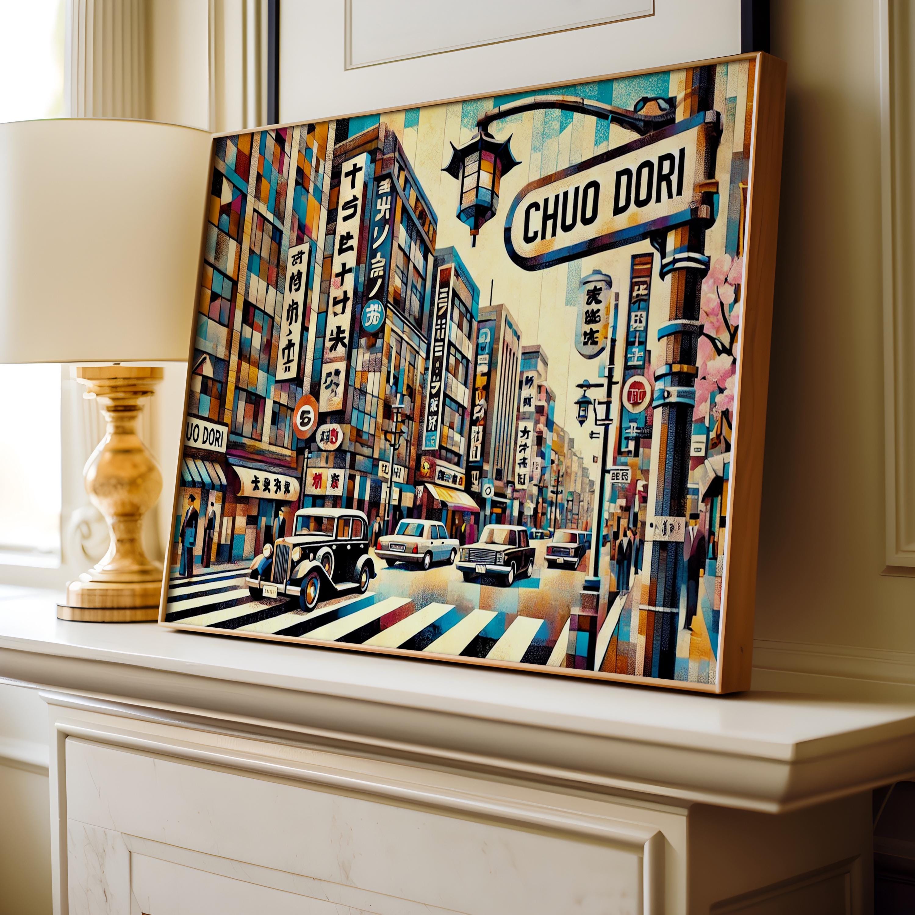 Chuo Dori Wall Art Tokyo Print, Japan Travel Poster, Japanese Decor, Housewarming Gift, Tokyo Street Art, Japan Souvenir, Travel Wall Decor
