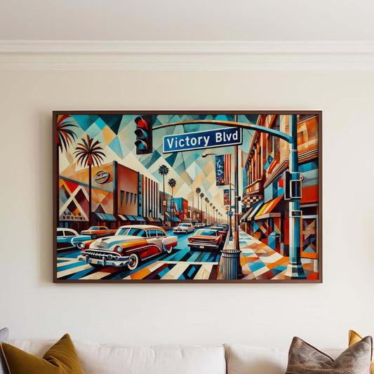 Victory Blvd Print - Los Angeles Art Wall Decor, California Travel Poster, LA Gift & Housewarming Present