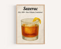 Sazerac Cocktail Vintage Wall Art