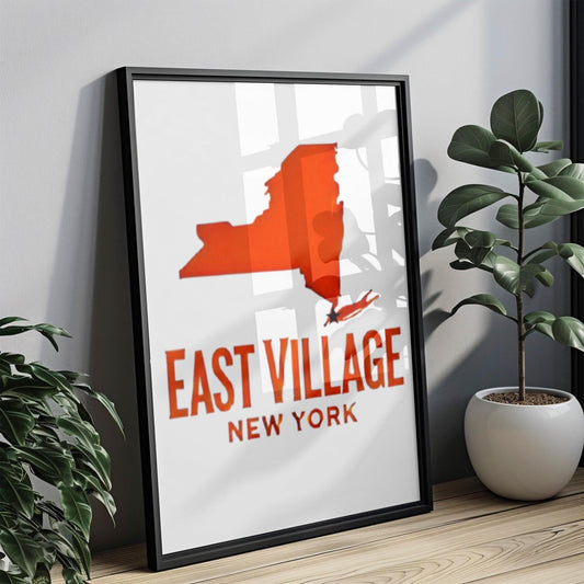 East Village Wall Art Print - New York Travel Decor, NY Gift, College Dorm Art, Housewarming Present, NYC Apartment Decoration