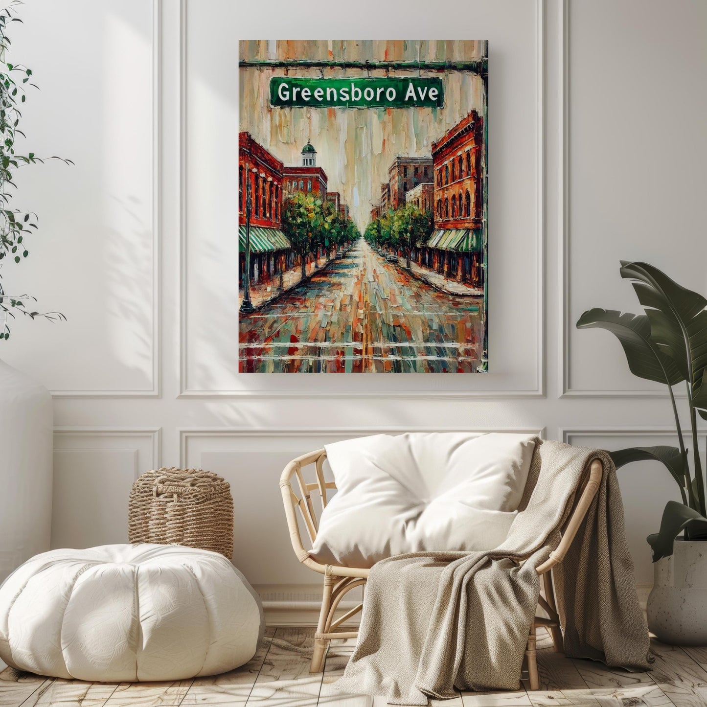 Greensboro Avenue Wall Art | Tuscaloosa City Print | American Travel Poster | Souvenir Gift | Home Decor | Framed or Unframed Art
