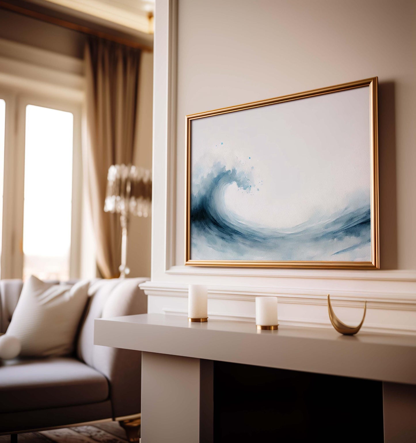 Nature Gift Wave Wall Art - Ocean Print Beach Decor for Home, Housewarming & Family, New Home Nature-Inspired Artwork