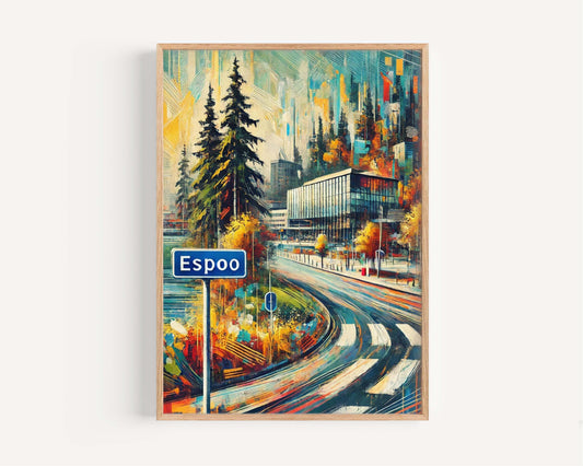 Espoo Art Print - Finland Wall Art, Travel Poster, European City Gift, Housewarming Decor, Nordic Artwork, Espoo Finland Travel Print
