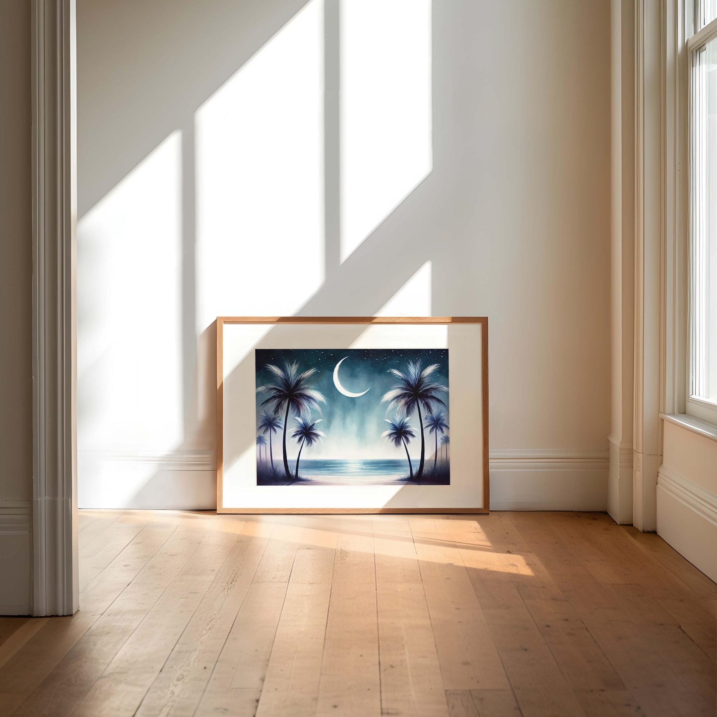 Nature Gift Palm Tree Wall Art, Beach Print, Tropical Home Decor, Housewarming & New Home Wall Art, Family Nature Illustration