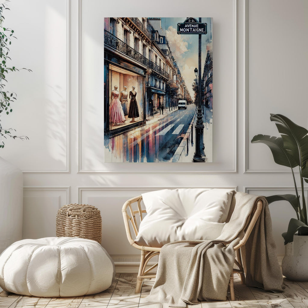 Paris Avenue Montaigne Wall Art, French Travel Print, Parisian Street Poster, Housewarming Gift, France Decor, Elegant Paris Home Art