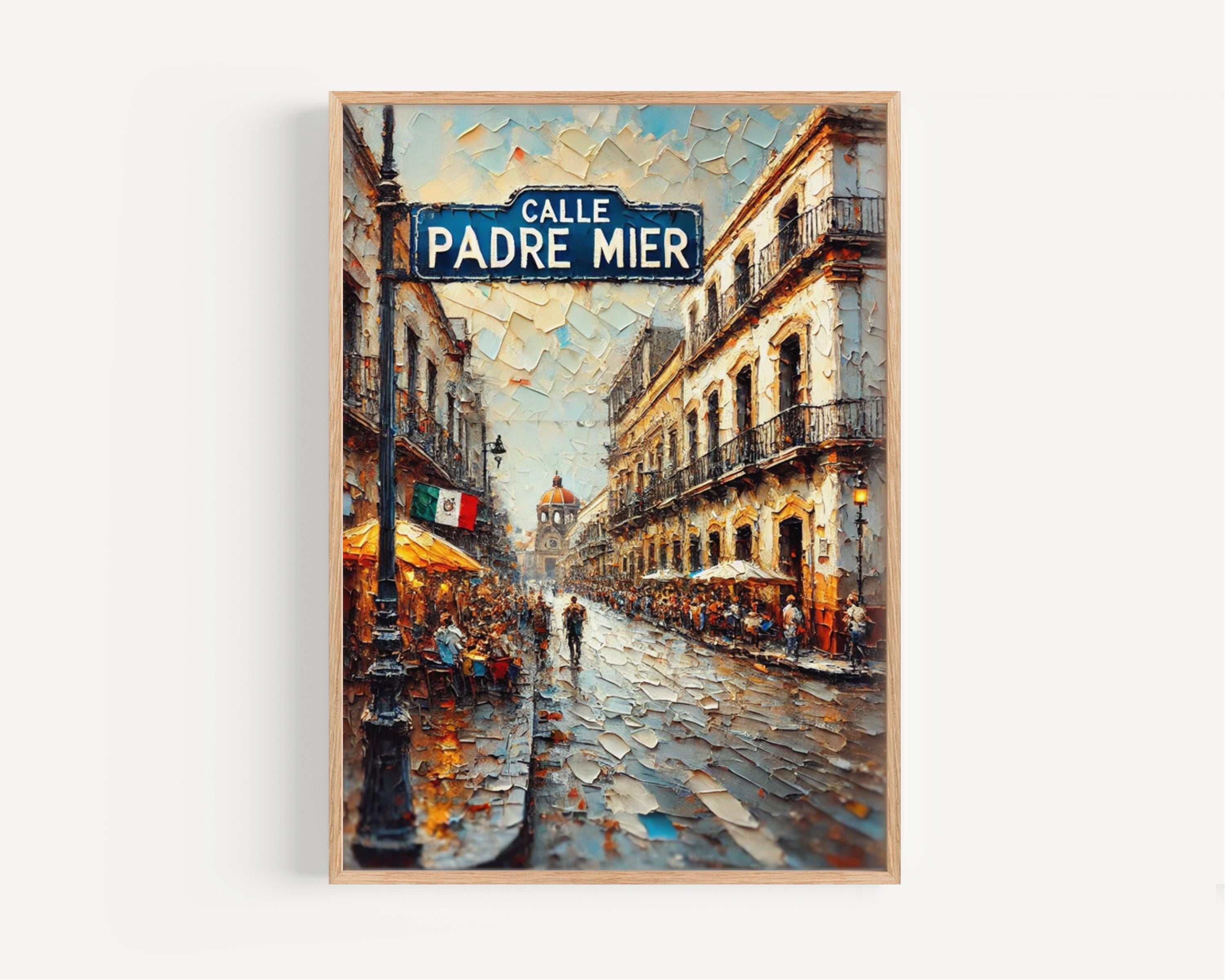 Mexico Monterrey Calle Padre Mier Wall Art - Travel Print, Unique Mexico Decor, Housewarming Gift, Mexico City Poster, Mexican Art Print