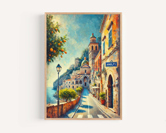 Amalfi Art Coastal Wall Print – Italian Travel Poster, Mediterranean Home Decor, Amalfi