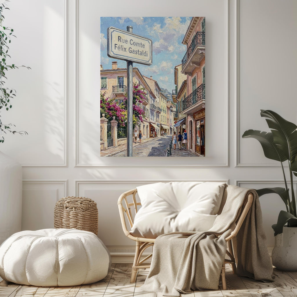 Rue Comte Félix Gastaldi Wall Art Print: Monaco-Ville Travel Poster
