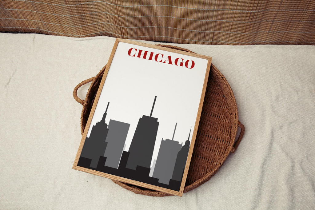 Chicago Skyline Print - Chicago, Illinois, USA