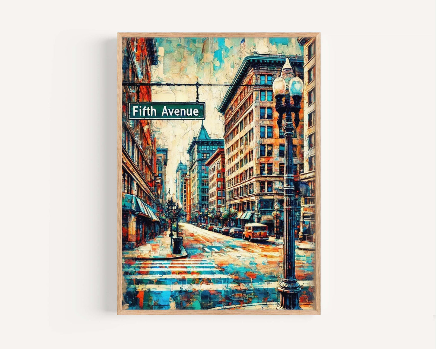 Fifth Avenue Wall Art Print – Pittsburgh Travel Poster, 5th Avenue Pittsburgh Gift, Pennsylvania Housewarming Decor, Urban Cityscape Artwork