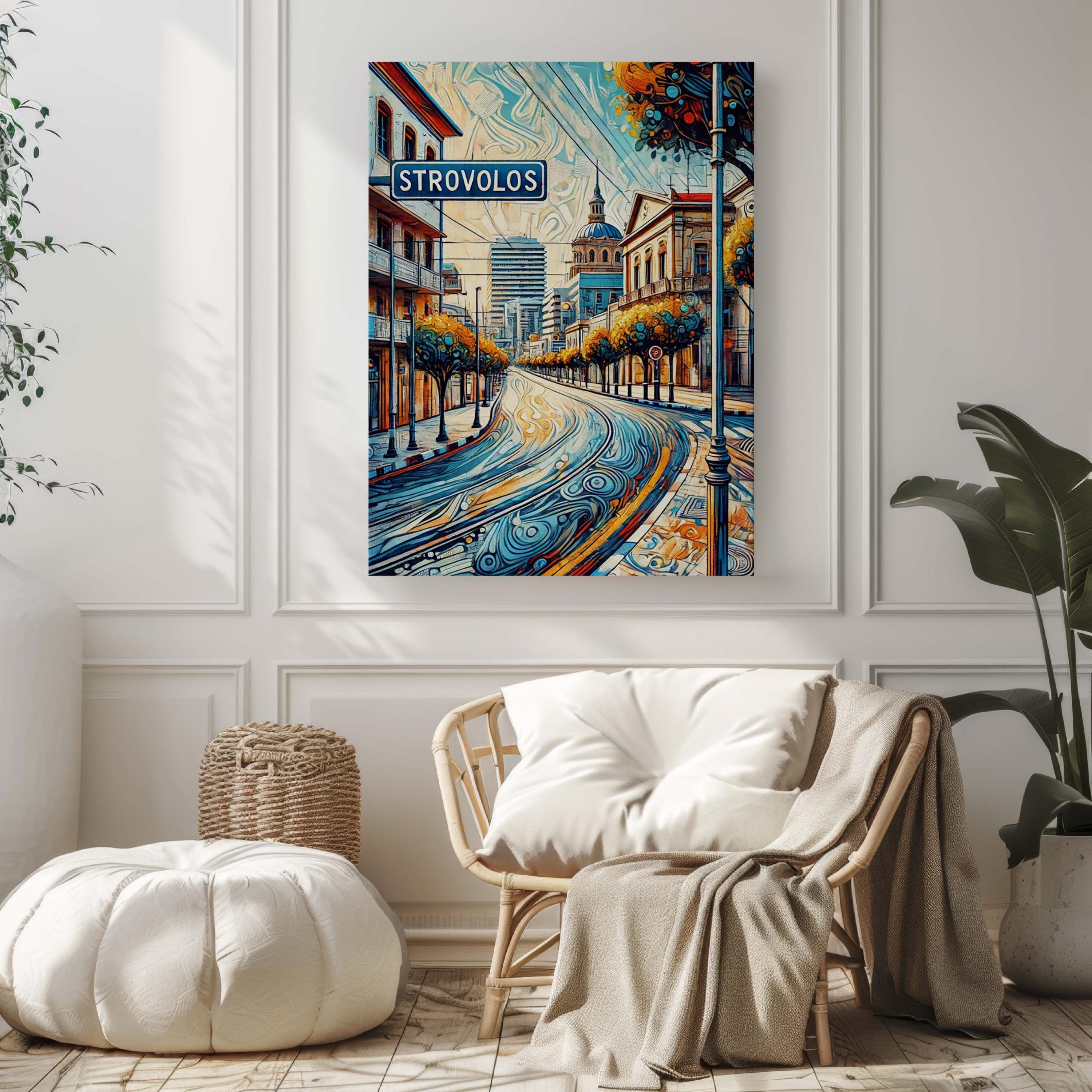Strovolos Art Print City Map - Strovolos, Cyprus