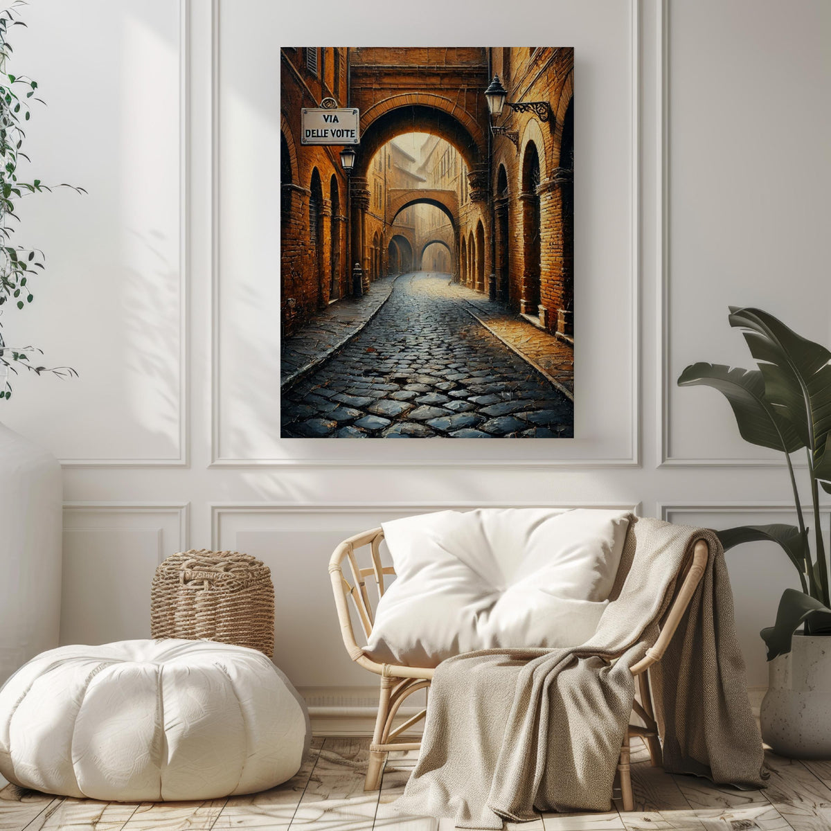 Via Delle Volte Print Watercolor - Ferrara, Italy