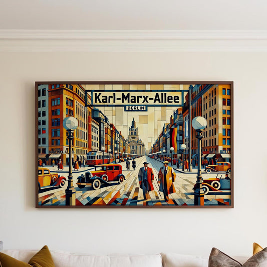 Karl-Marx-Allee Wall Art Print, Berlin Travel Poster, Germany Gift & Housewarming Decor, Modern Cityscape Illustration, Urban Germany Art