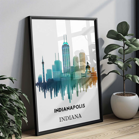 Indiana Art Indianapolis Wall Art Print, Travel Decor, College Gift, Indiana Home Decoration, Housewarming Present