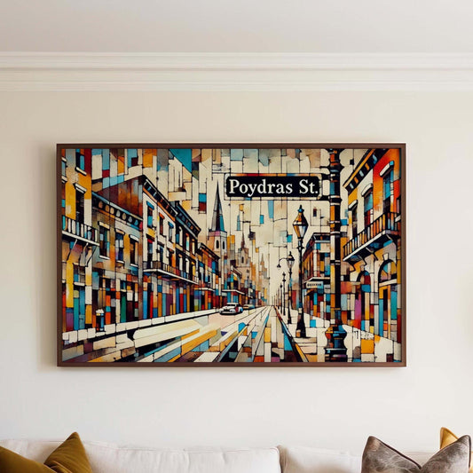 New Orleans Art Poydras Street Wall Art Print, Louisiana Travel Poster, Housewarming Gift, New Orleans Home Decor, Louisiana Gift Idea