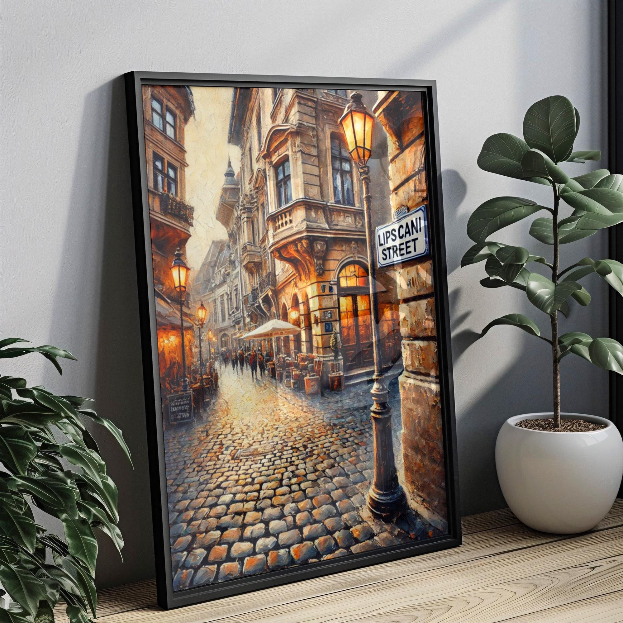 Lipscani Street Print - Bucharest, Romania