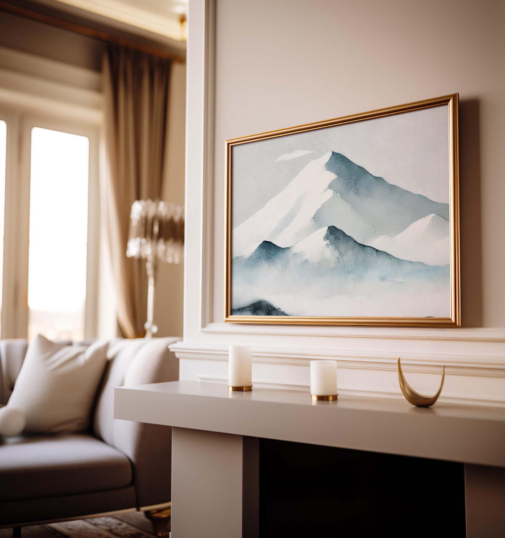 Snowy Mountain Wall Art Cozy Home Decor