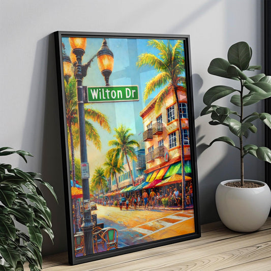 Wilton Manors Wall Art Print, Florida Travel Poster, Personalized City Gift, Wilton Drive Souvenir, Modern State Art Home Decor