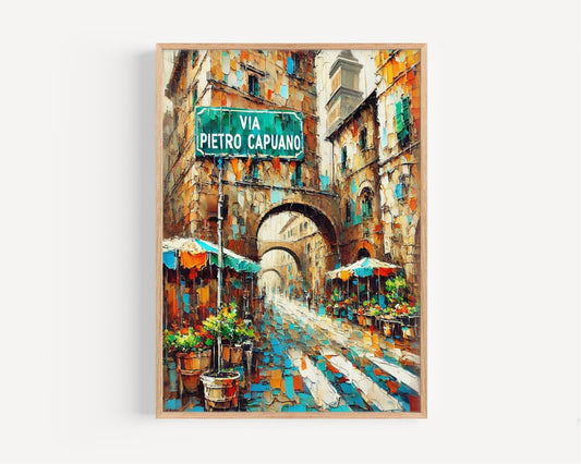 Via Pietro Capuano Wall Art, Amalfi Print, Italy Art, “City” Gift, Travel Souvenir, Travel Poster,  “State” Art, PERSONALIZED GIFT