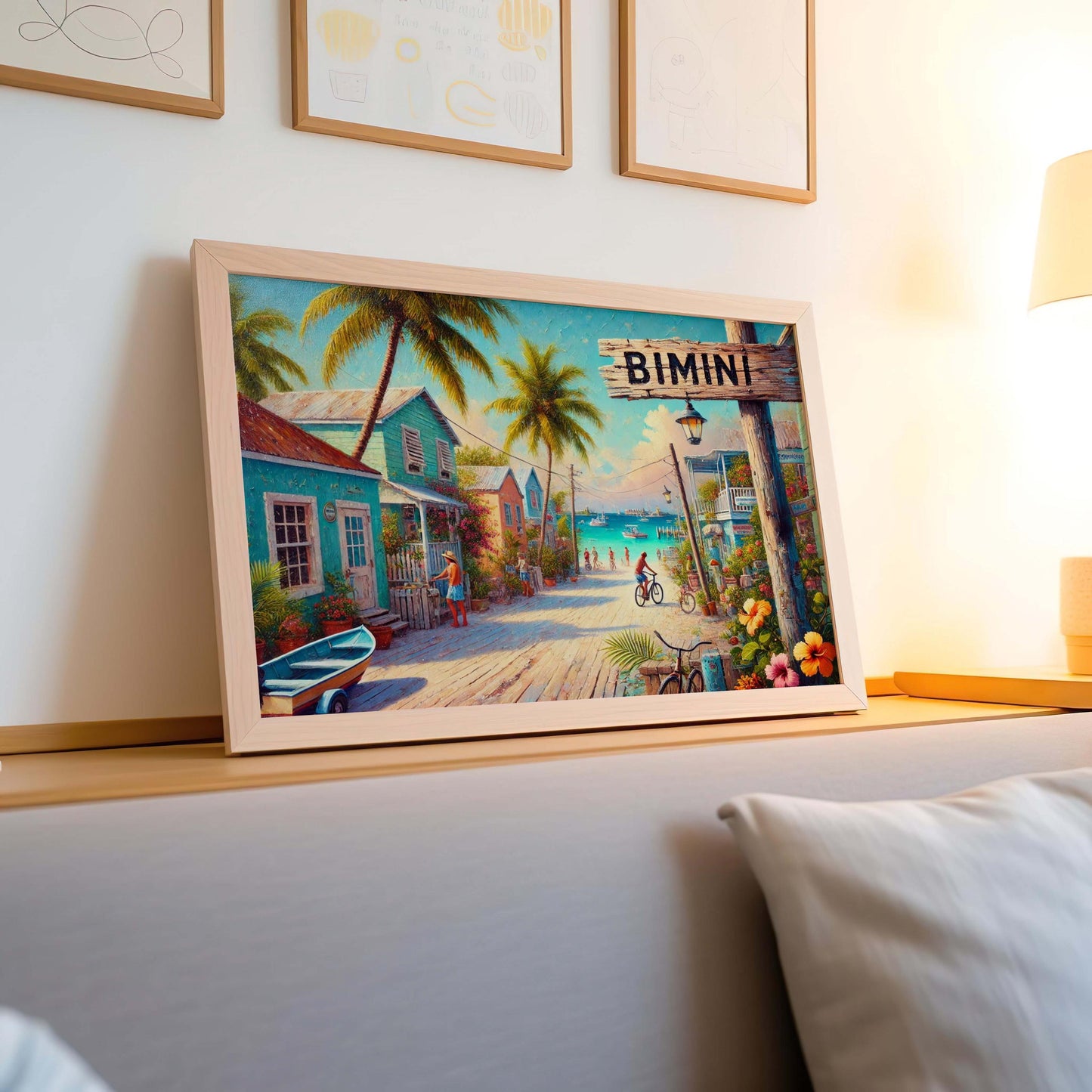 Bimini Island Print: Caribbean Beach Scene, Bahamas Travel Poster