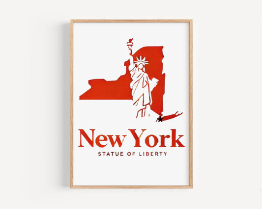 Statue of Liberty Wall Art Print, New York Travel Decor, NY Gift, Housewarming & College Dorm Room Art, Iconic USA Home Decoration