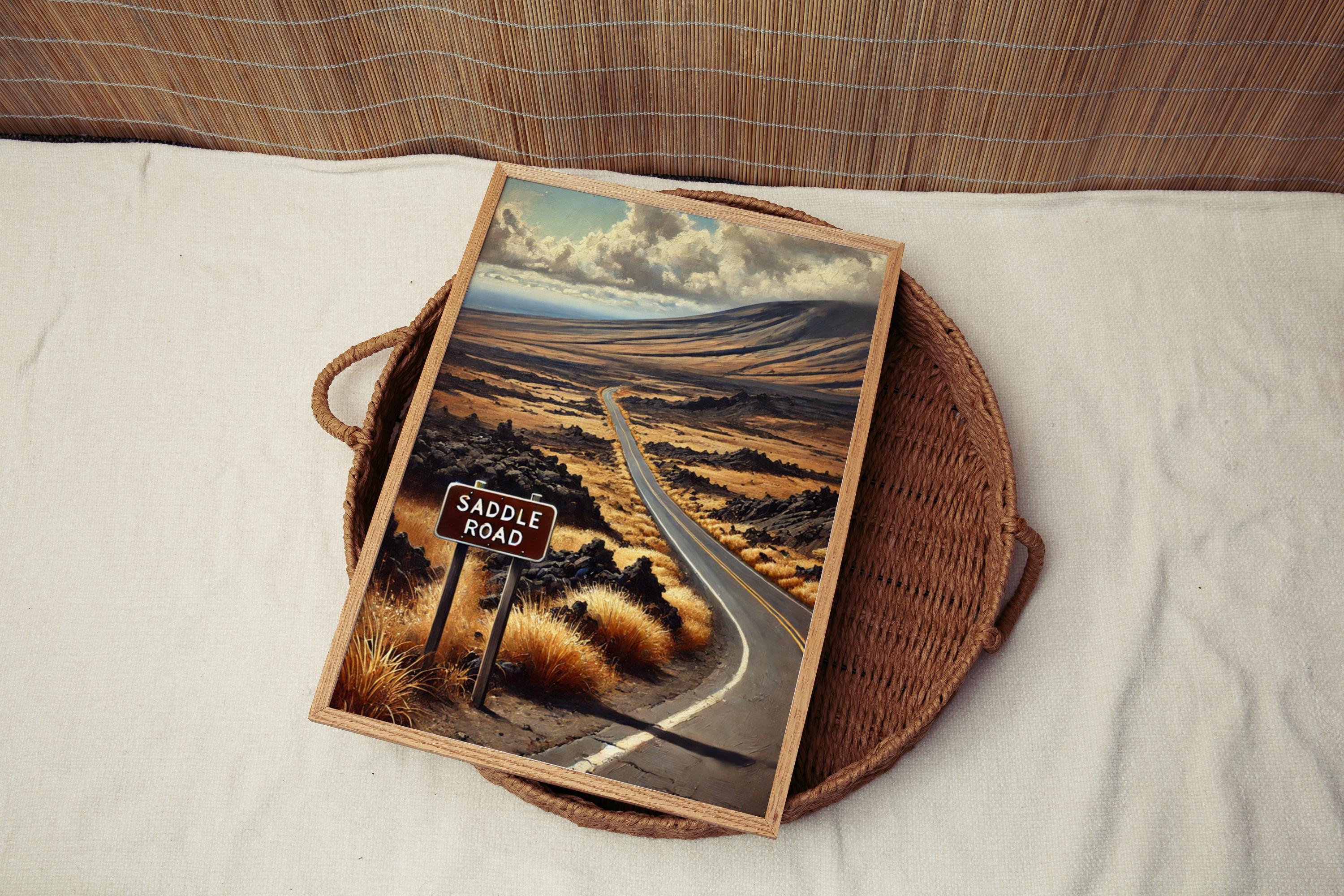 Saddle Road Hawaii Print: Big Island Travel Poster, Tropical Home Decor