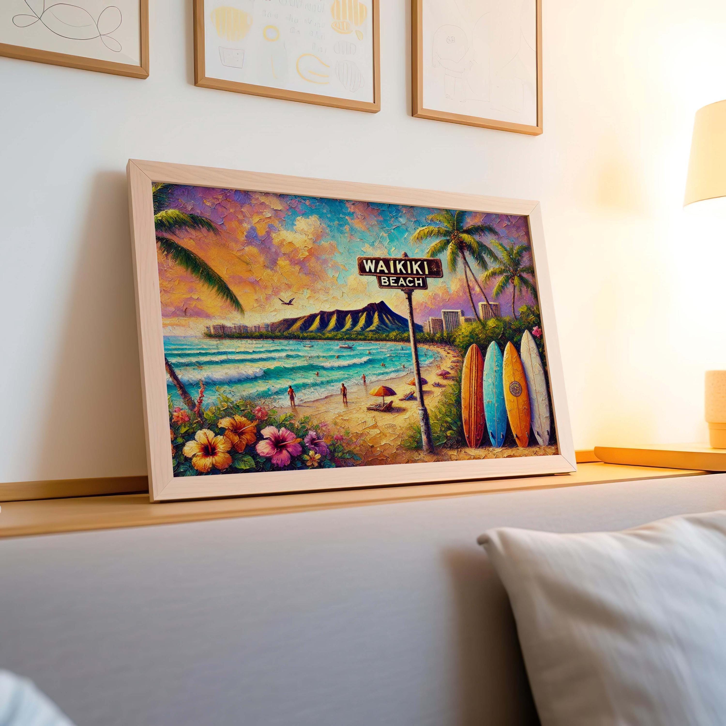 Waikiki Beach Poster - Waikiki, Hawaii, USA